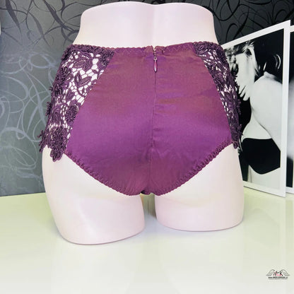 Gene Brief Aubergine: Hedvábná Elegance ve Lilekové! - Vínová / S / Nové se štítky - Tanga