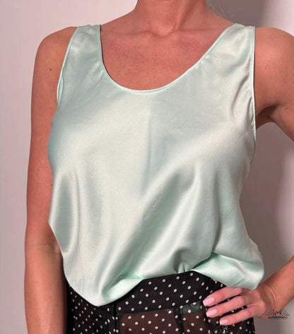 Victoria’s Secret Top Satin Sleep Shirt - L / Mint / Nové se štítky - Košilka